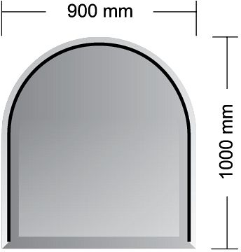 Podkladové sklo pod kamna - ATHINA 8 mm (1000x900 mm)