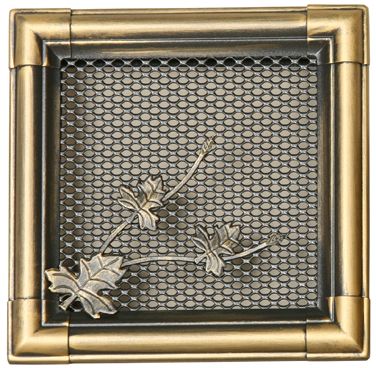 Ventilační mřížka Retro 16x16 cm - zlatá patina