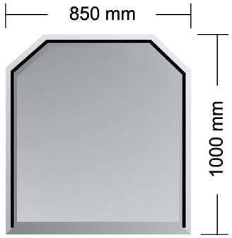 Podkladové sklo pod kamna - DUBLIN 6 mm (1000x850 mm)