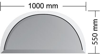 Podkladové sklo pod kamna - LISABON 6 mm (1000x500 mm)