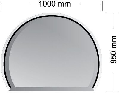 Podkladové sklo pod kamna - MILANO 8 mm (850x1000 mm)