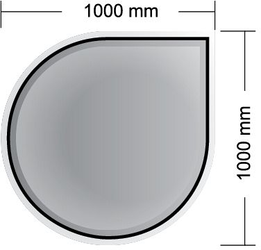 Podkladové sklo pod kamna - MONACO 6 mm (1000x1000 mm)