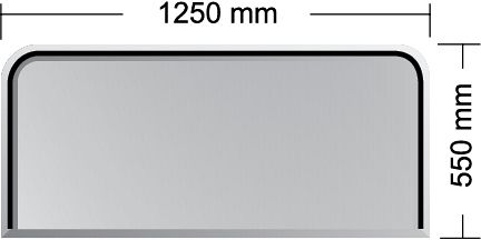 Podkladové sklo pod kamna - PRAHA 6 mm (1250x550 mm)