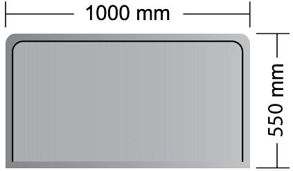 Podkladové sklo pod kamna - SOFIE 6 mm (1000x550 mm)
